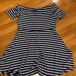 WHBM  Striped Off-Shoulder Dress